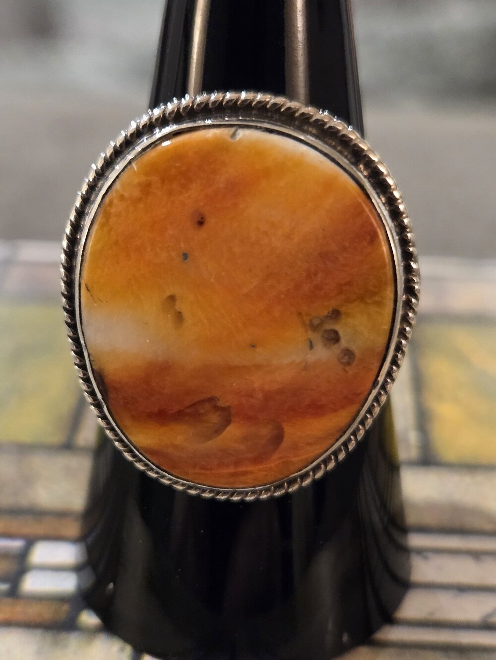 Navajo Sterling Silver Spiny Oyster Ring